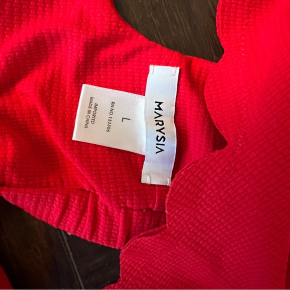 Marysia red scalloped two piece swimsuit - Picture 3 of 4